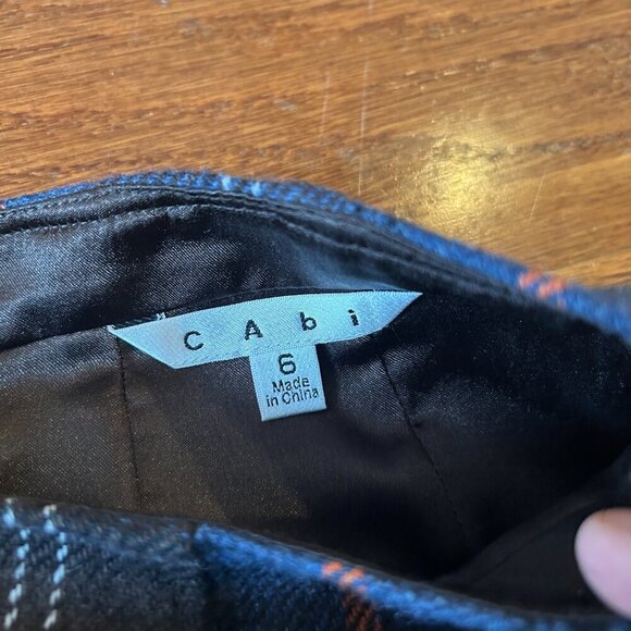 Cabi Wool Blend Plaid Size 6 Pleated Ruffle Pencil Skirt Academia Chantilly - Picture 4 of 8